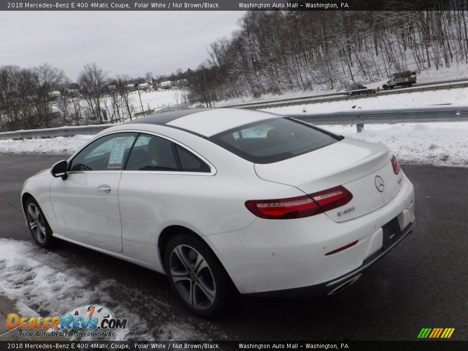 2018 Mercedes-Benz E 400 4Matic Coupe Polar White / Nut Brown/Black Photo #12