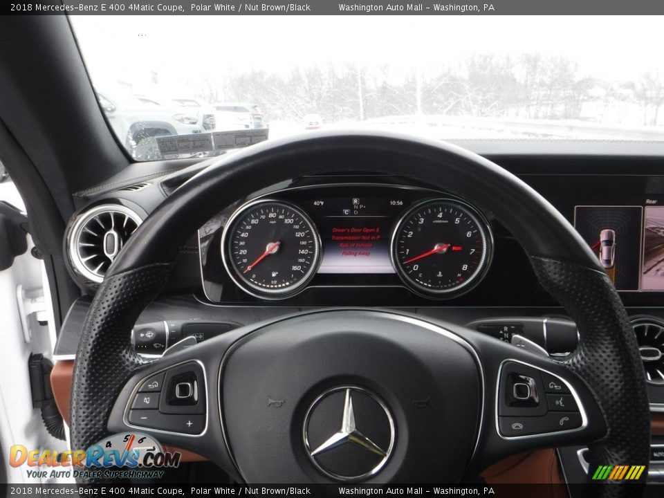 2018 Mercedes-Benz E 400 4Matic Coupe Polar White / Nut Brown/Black Photo #23