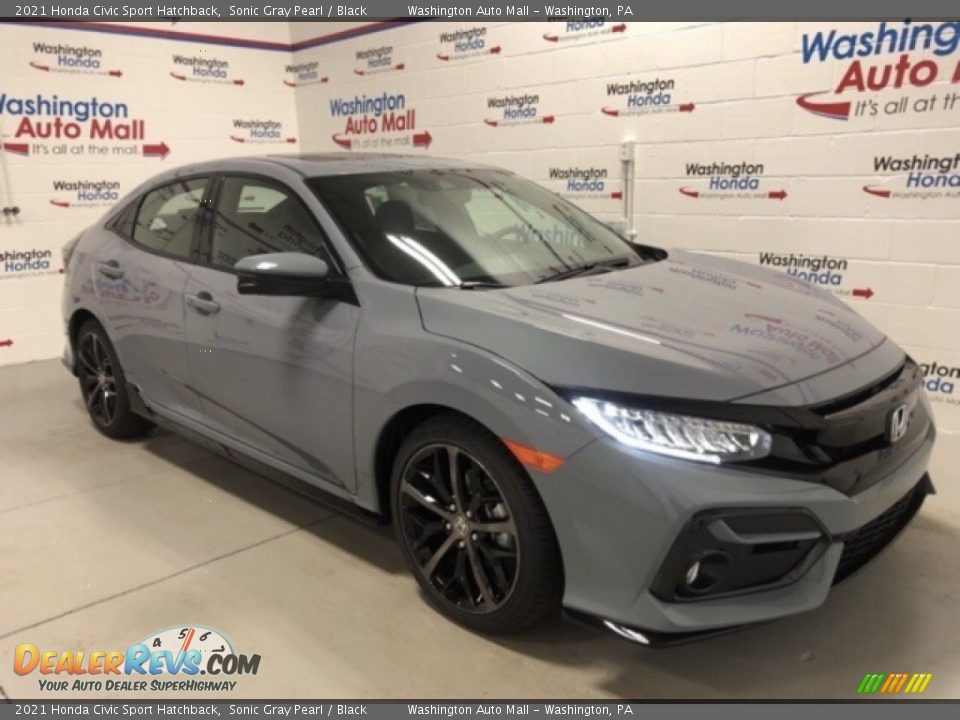 2021 Honda Civic Sport Hatchback Sonic Gray Pearl / Black Photo #1