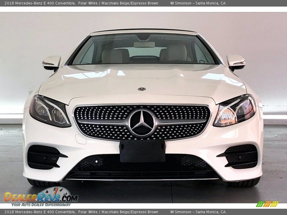 2018 Mercedes-Benz E 400 Convertible Polar White / Macchiato Beige/Espresso Brown Photo #2