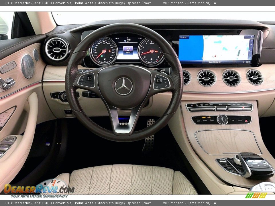 2018 Mercedes-Benz E 400 Convertible Polar White / Macchiato Beige/Espresso Brown Photo #4