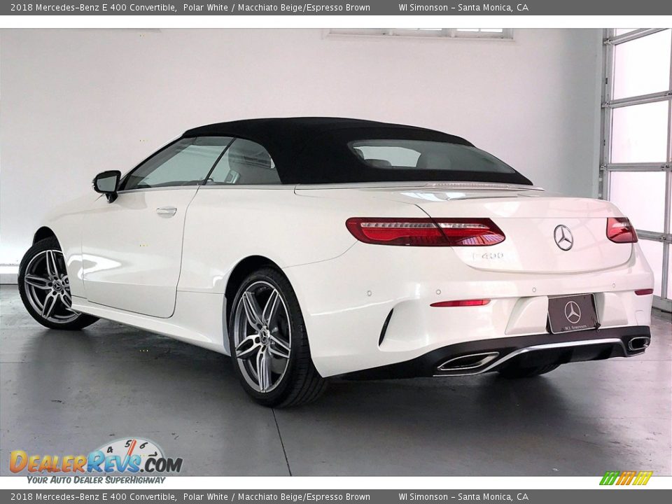 2018 Mercedes-Benz E 400 Convertible Polar White / Macchiato Beige/Espresso Brown Photo #10