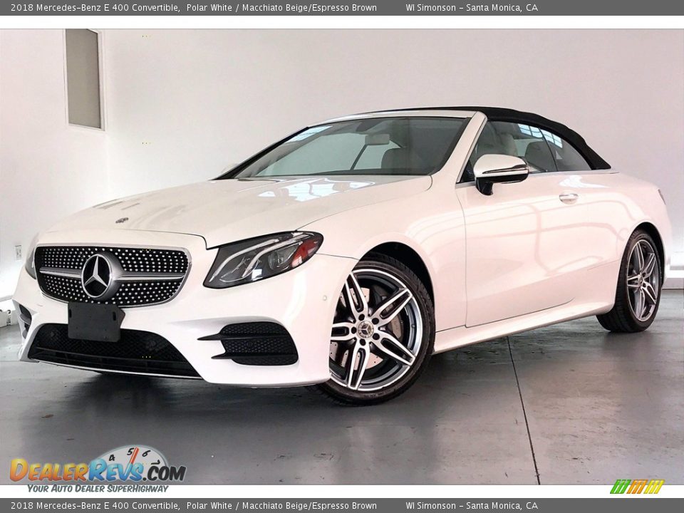 2018 Mercedes-Benz E 400 Convertible Polar White / Macchiato Beige/Espresso Brown Photo #12