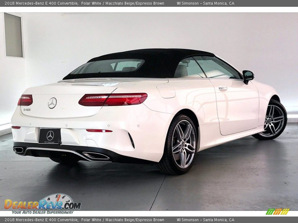 2018 Mercedes-Benz E 400 Convertible Polar White / Macchiato Beige/Espresso Brown Photo #13