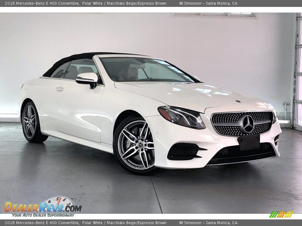 2018 Mercedes-Benz E 400 Convertible Polar White / Macchiato Beige/Espresso Brown Photo #34