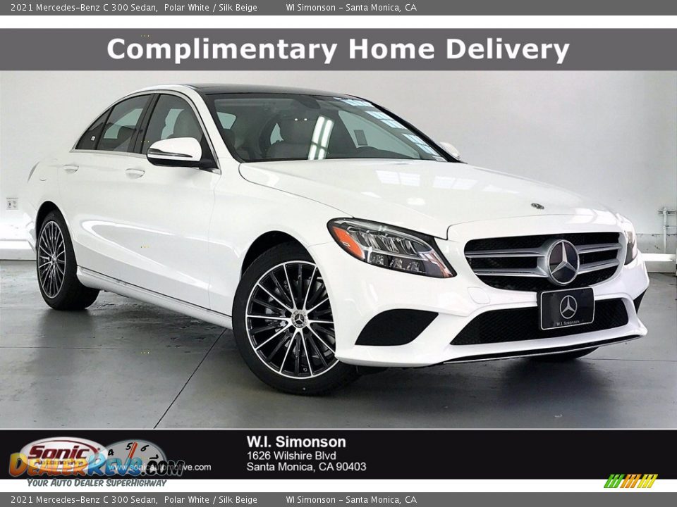 2021 Mercedes-Benz C 300 Sedan Polar White / Silk Beige Photo #1