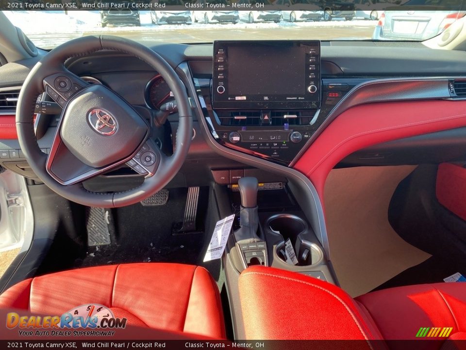 2021 Toyota Camry XSE Wind Chill Pearl / Cockpit Red Photo #4