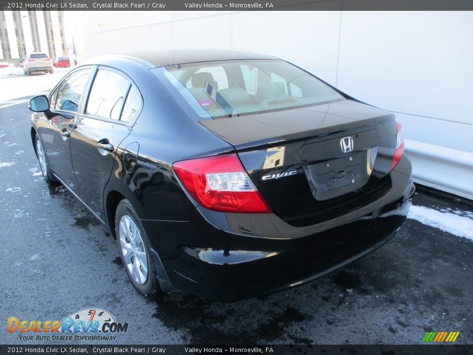 2012 Honda Civic LX Sedan Crystal Black Pearl / Gray Photo #3