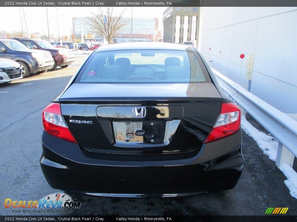 2012 Honda Civic LX Sedan Crystal Black Pearl / Gray Photo #4