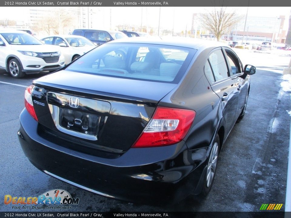 2012 Honda Civic LX Sedan Crystal Black Pearl / Gray Photo #5