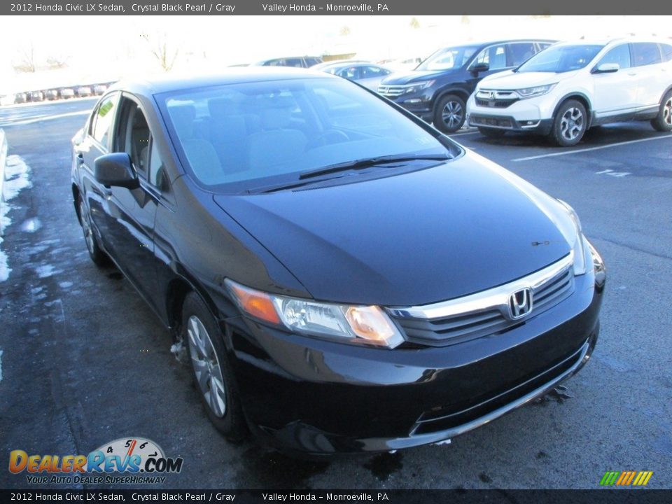 2012 Honda Civic LX Sedan Crystal Black Pearl / Gray Photo #7