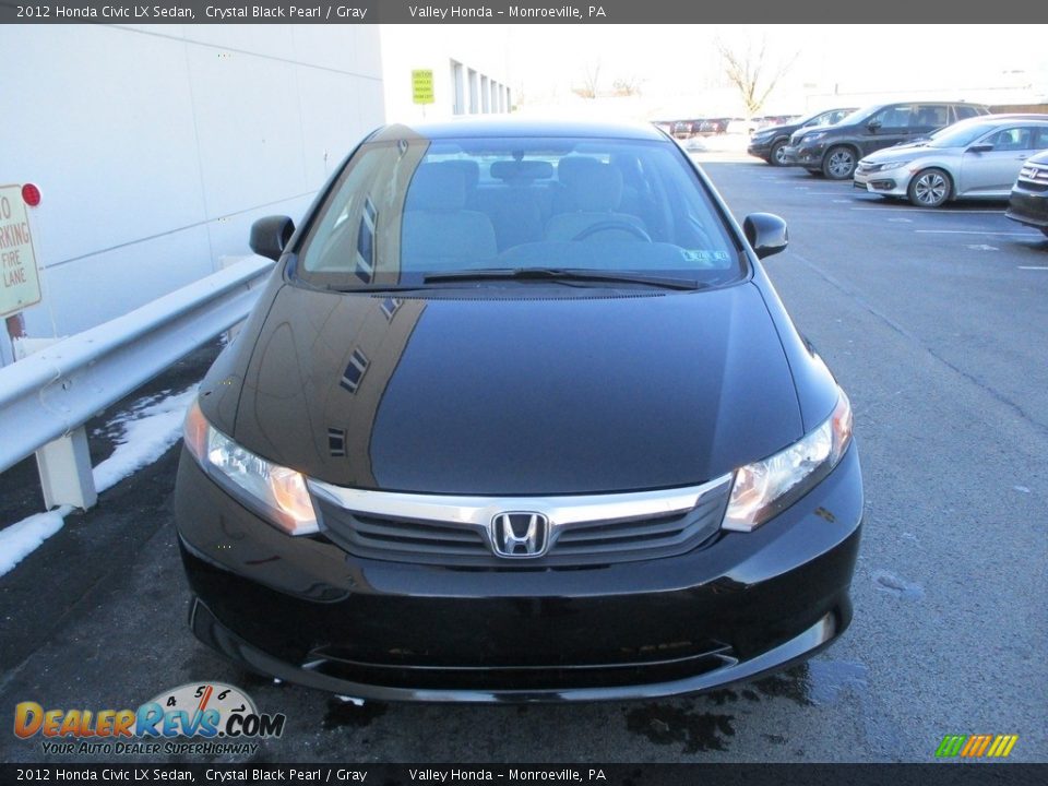 2012 Honda Civic LX Sedan Crystal Black Pearl / Gray Photo #8