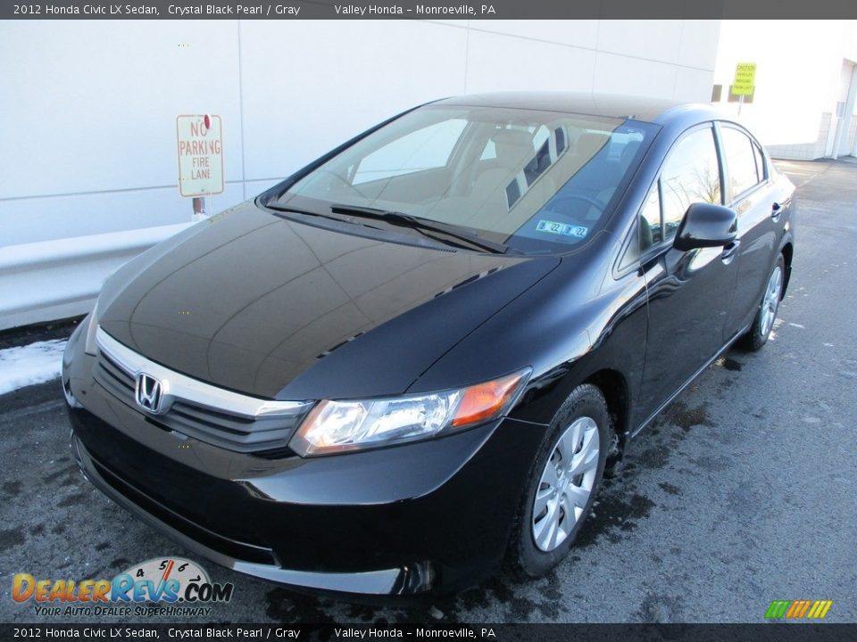 2012 Honda Civic LX Sedan Crystal Black Pearl / Gray Photo #9