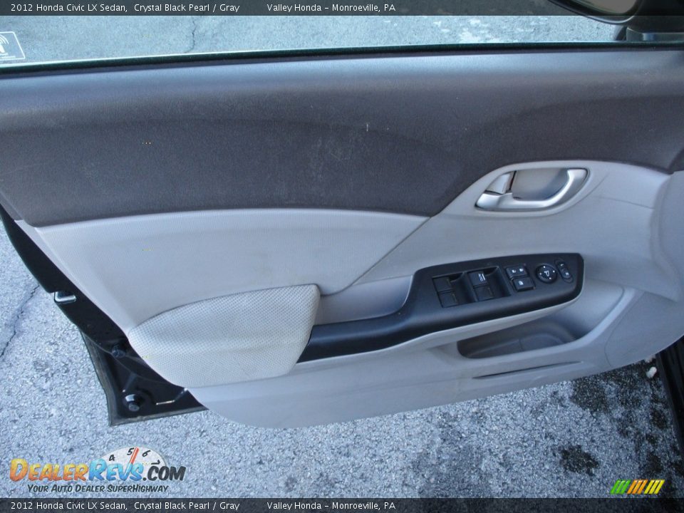 2012 Honda Civic LX Sedan Crystal Black Pearl / Gray Photo #10