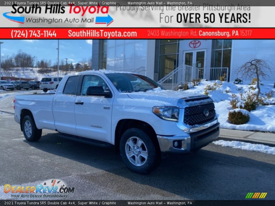 2021 Toyota Tundra SR5 Double Cab 4x4 Super White / Graphite Photo #1