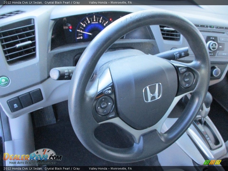 2012 Honda Civic LX Sedan Crystal Black Pearl / Gray Photo #13