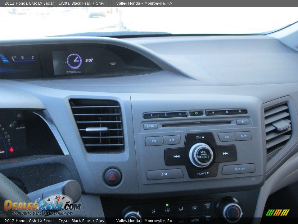 2012 Honda Civic LX Sedan Crystal Black Pearl / Gray Photo #15