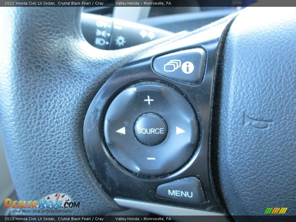 2012 Honda Civic LX Sedan Crystal Black Pearl / Gray Photo #17