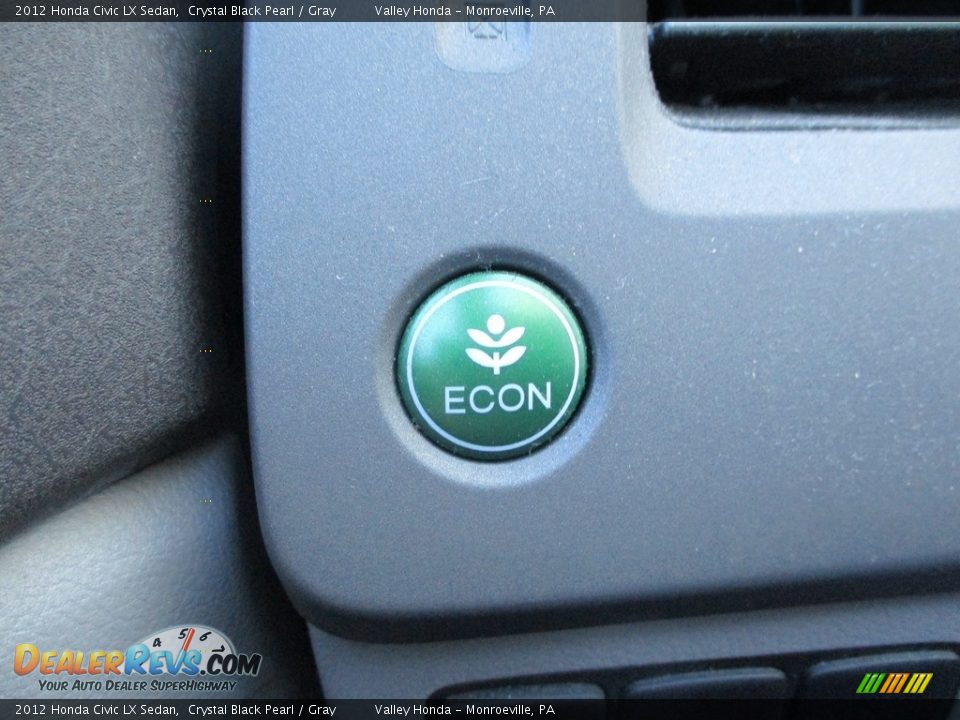 2012 Honda Civic LX Sedan Crystal Black Pearl / Gray Photo #18