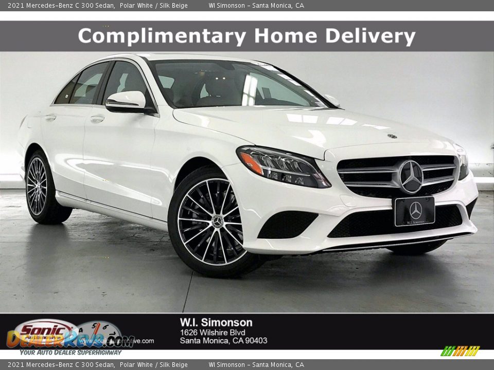 2021 Mercedes-Benz C 300 Sedan Polar White / Silk Beige Photo #1