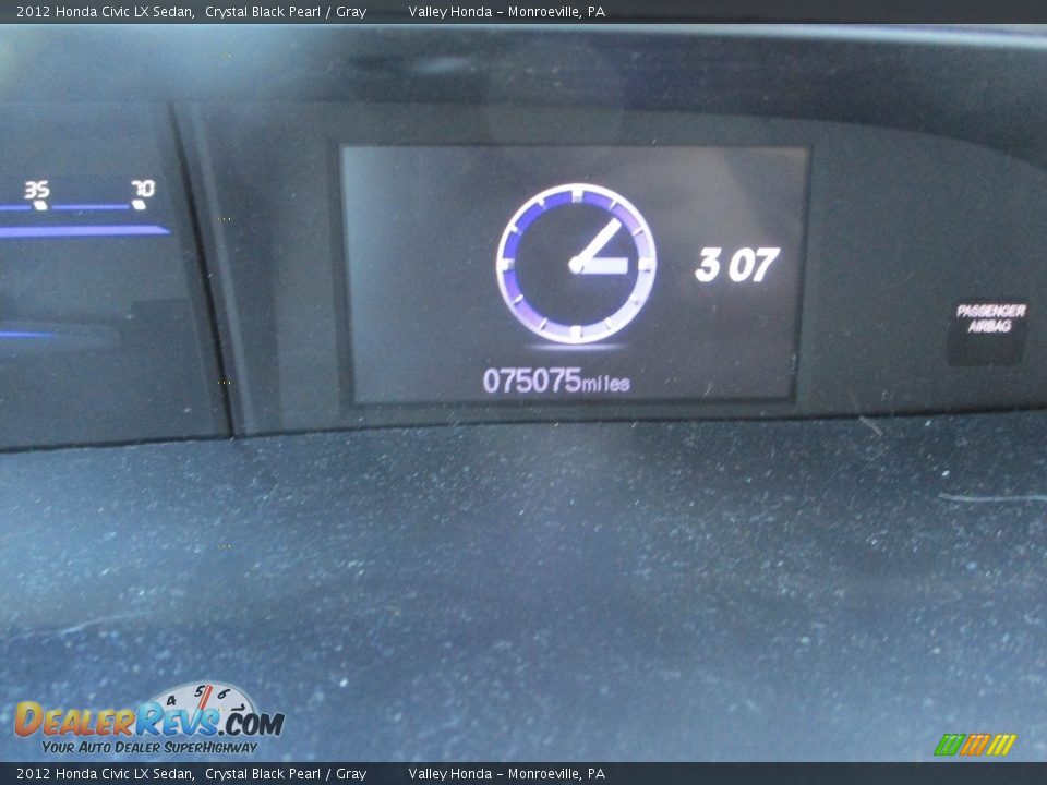 2012 Honda Civic LX Sedan Crystal Black Pearl / Gray Photo #20
