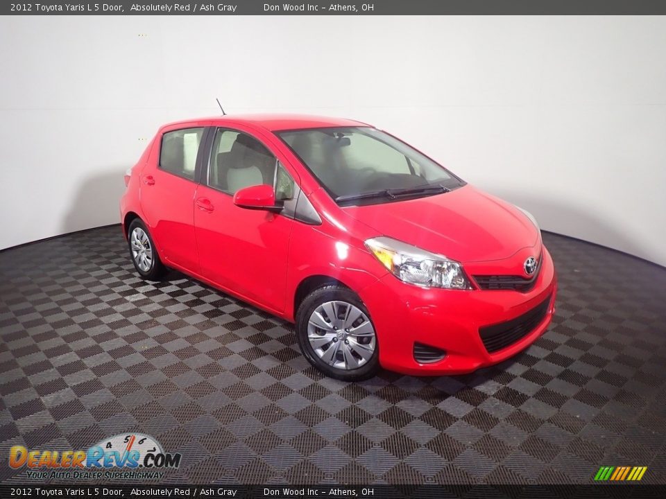 2012 Toyota Yaris L 5 Door Absolutely Red / Ash Gray Photo #2