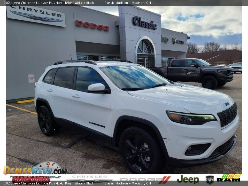2021 Jeep Cherokee Latitude Plus 4x4 Bright White / Black Photo #1