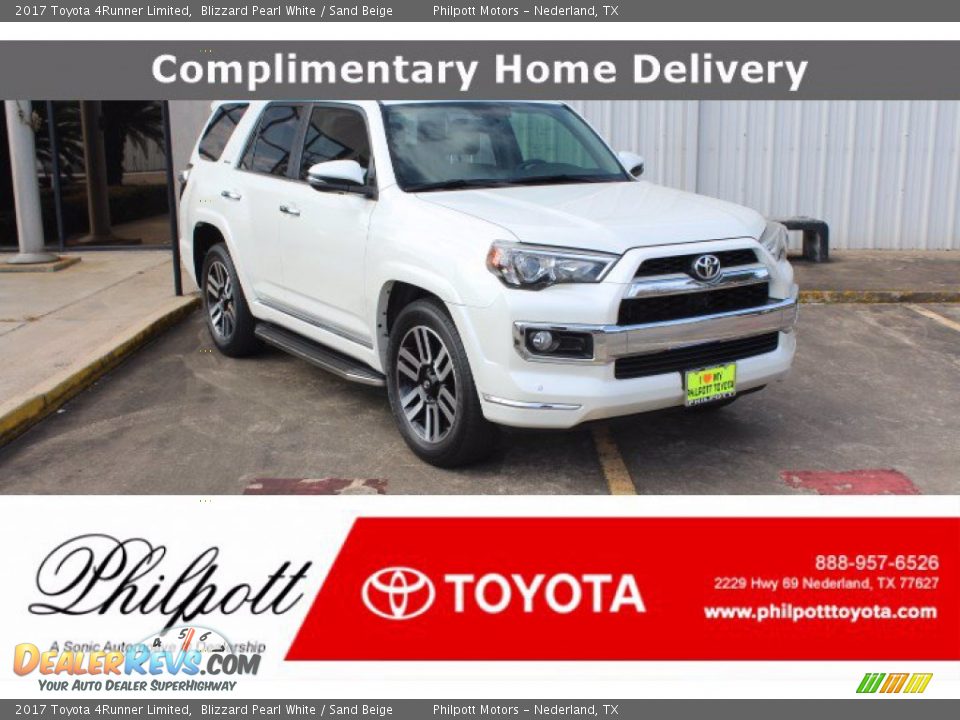 2017 Toyota 4Runner Limited Blizzard Pearl White / Sand Beige Photo #1
