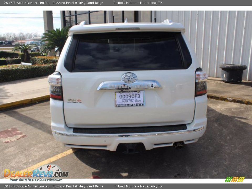 2017 Toyota 4Runner Limited Blizzard Pearl White / Sand Beige Photo #8