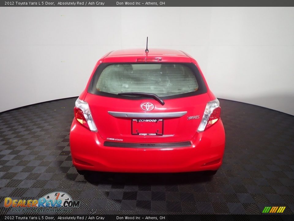 2012 Toyota Yaris L 5 Door Absolutely Red / Ash Gray Photo #12
