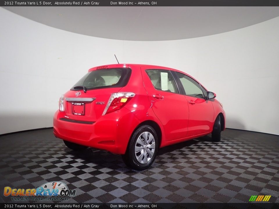 2012 Toyota Yaris L 5 Door Absolutely Red / Ash Gray Photo #15