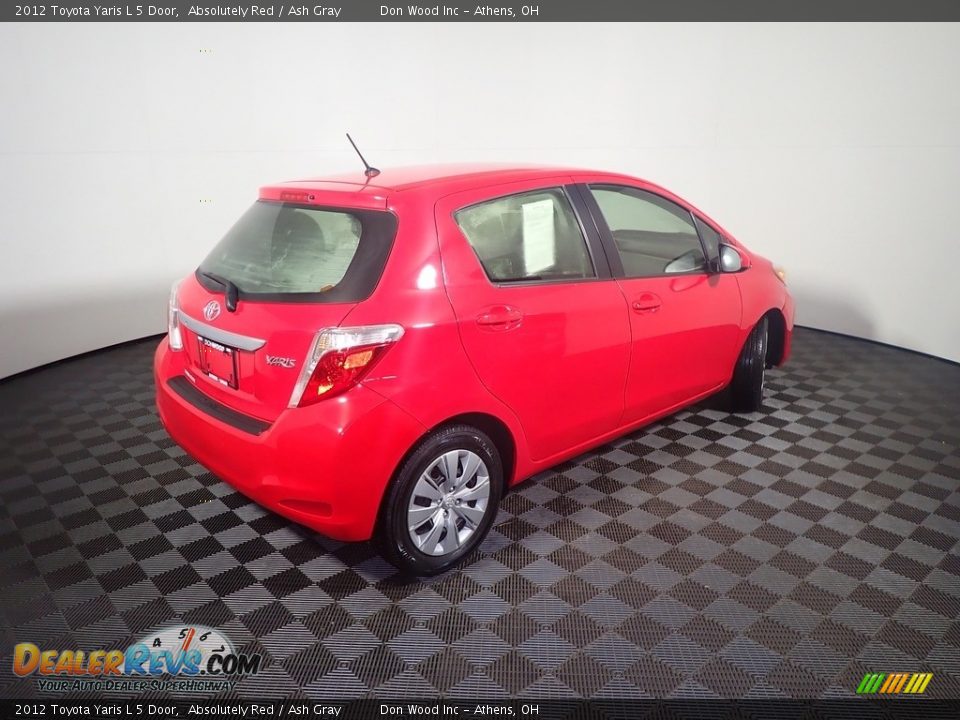 2012 Toyota Yaris L 5 Door Absolutely Red / Ash Gray Photo #16