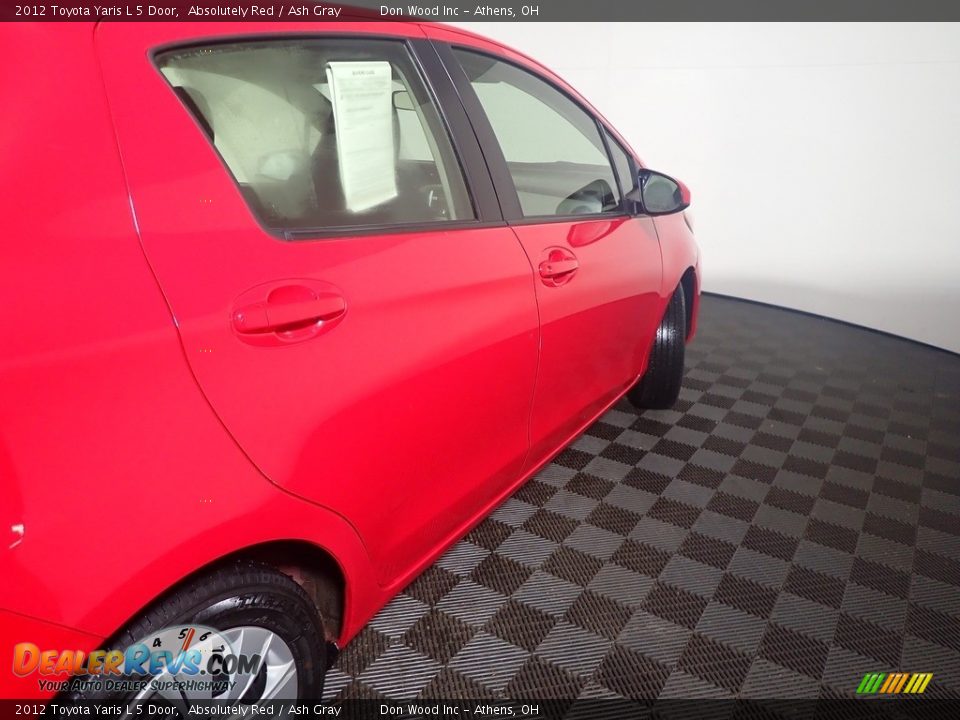 2012 Toyota Yaris L 5 Door Absolutely Red / Ash Gray Photo #18