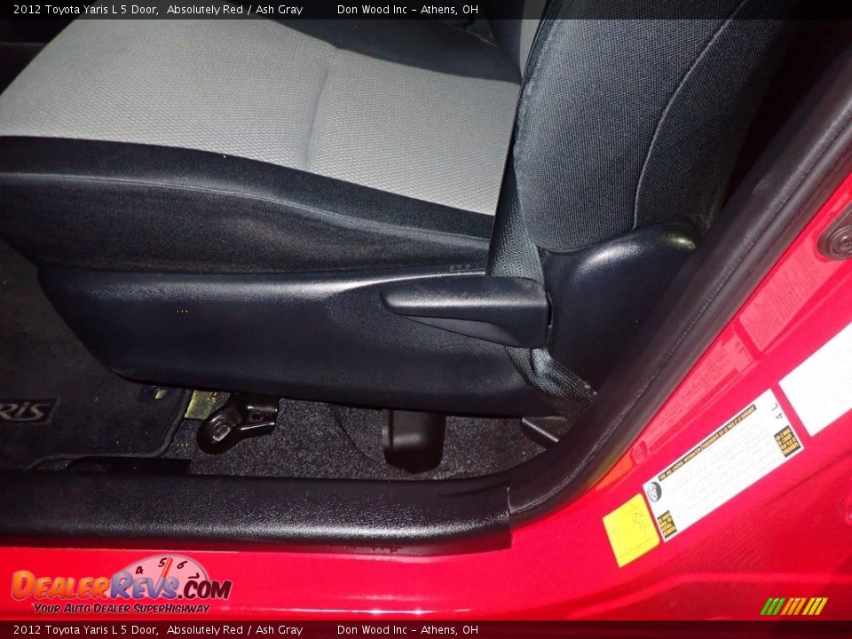 2012 Toyota Yaris L 5 Door Absolutely Red / Ash Gray Photo #22