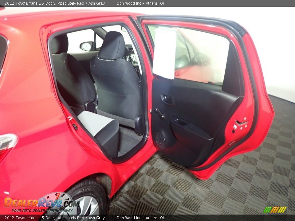 2012 Toyota Yaris L 5 Door Absolutely Red / Ash Gray Photo #31