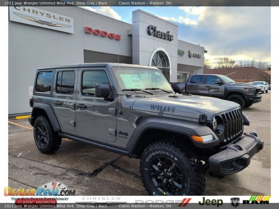 2021 Jeep Wrangler Unlimited Willys 4x4 Sting-Gray / Black Photo #1