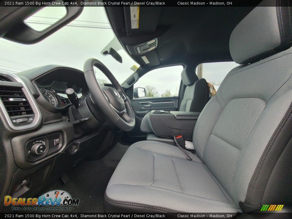 2021 Ram 1500 Big Horn Crew Cab 4x4 Diamond Black Crystal Pearl / Diesel Gray/Black Photo #2