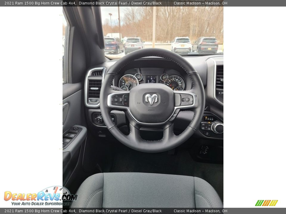 2021 Ram 1500 Big Horn Crew Cab 4x4 Diamond Black Crystal Pearl / Diesel Gray/Black Photo #5