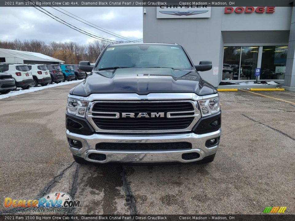2021 Ram 1500 Big Horn Crew Cab 4x4 Diamond Black Crystal Pearl / Diesel Gray/Black Photo #7
