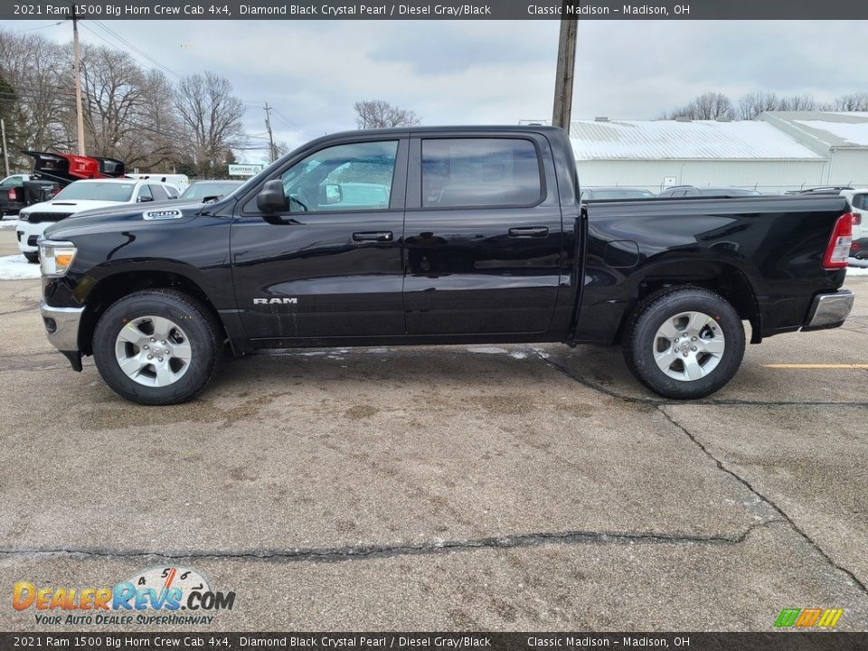 2021 Ram 1500 Big Horn Crew Cab 4x4 Diamond Black Crystal Pearl / Diesel Gray/Black Photo #8