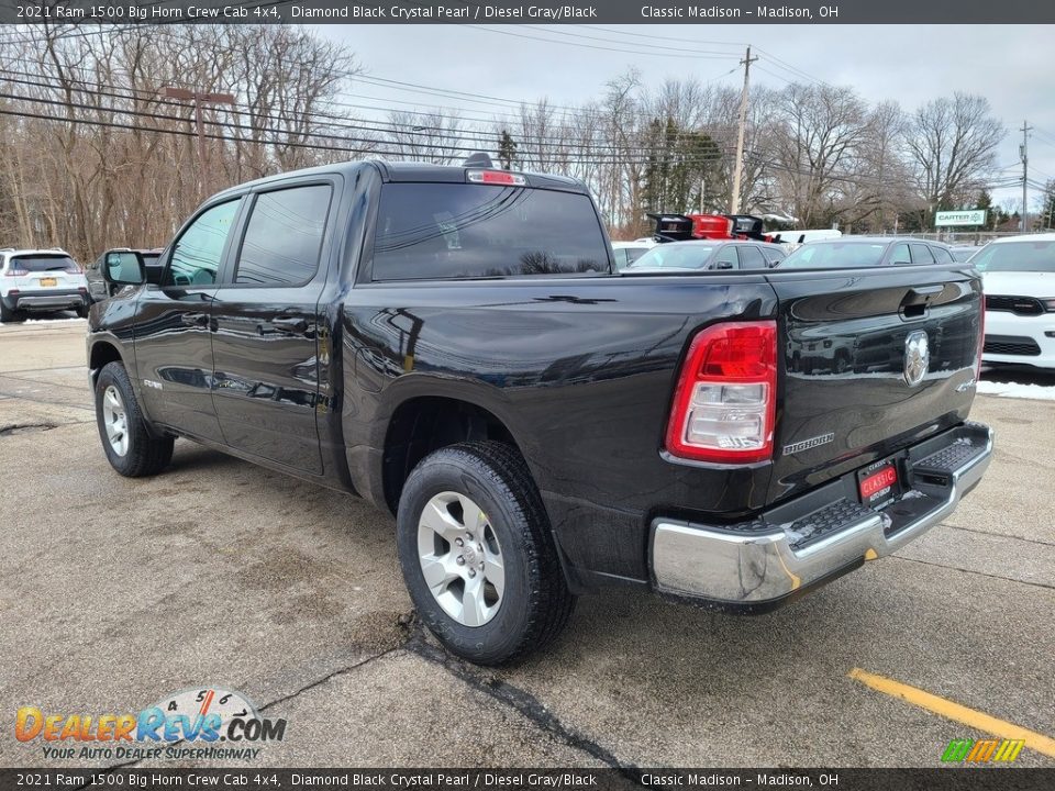 2021 Ram 1500 Big Horn Crew Cab 4x4 Diamond Black Crystal Pearl / Diesel Gray/Black Photo #9