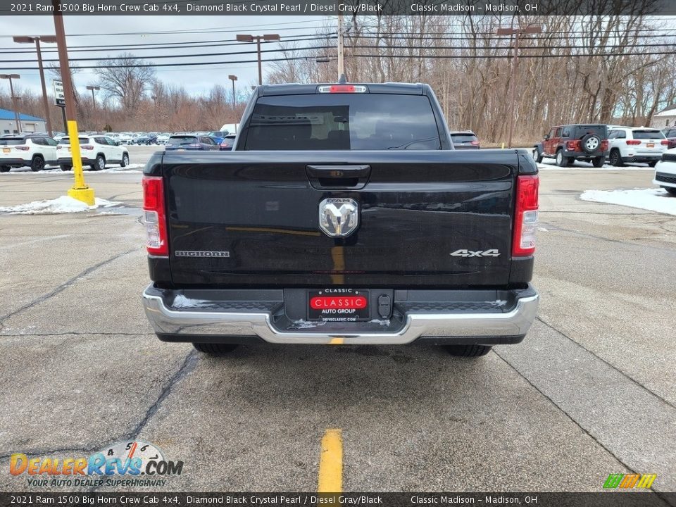 2021 Ram 1500 Big Horn Crew Cab 4x4 Diamond Black Crystal Pearl / Diesel Gray/Black Photo #10