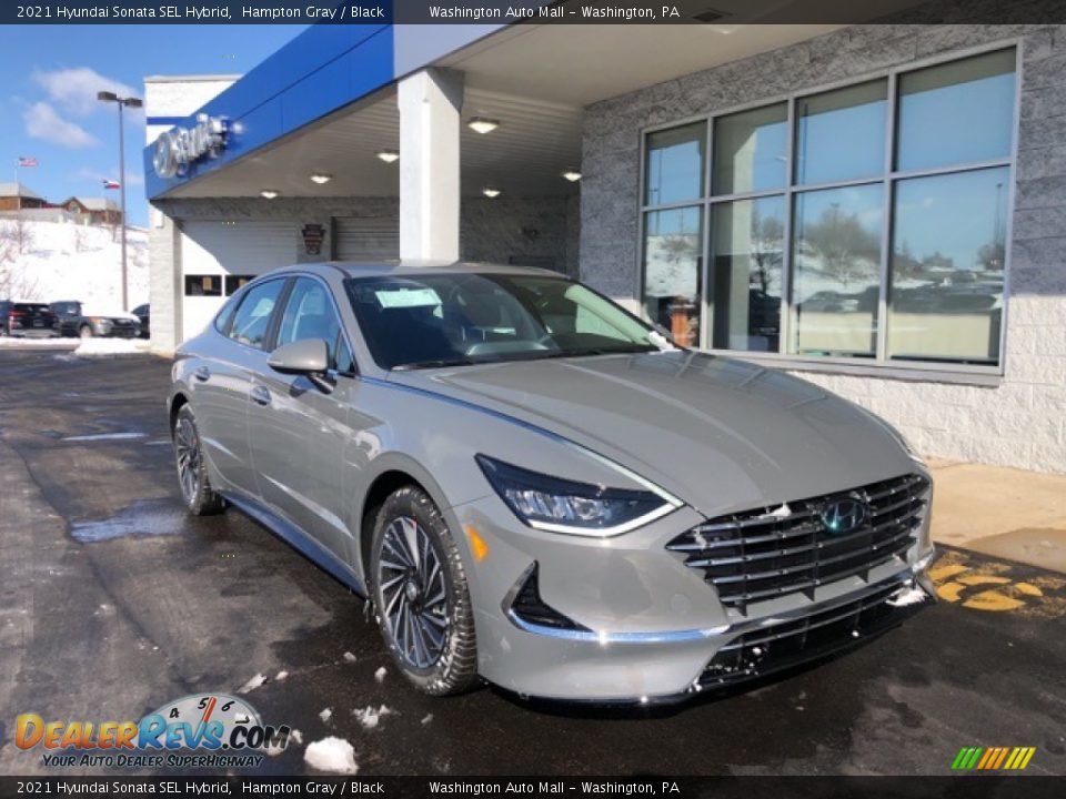 2021 Hyundai Sonata SEL Hybrid Hampton Gray / Black Photo #1