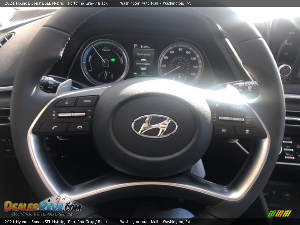 2021 Hyundai Sonata SEL Hybrid Portofino Gray / Black Photo #10