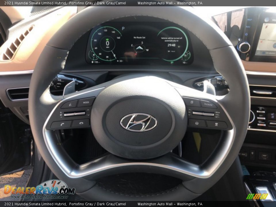 2021 Hyundai Sonata Limited Hybrid Portofino Gray / Dark Gray/Camel Photo #11