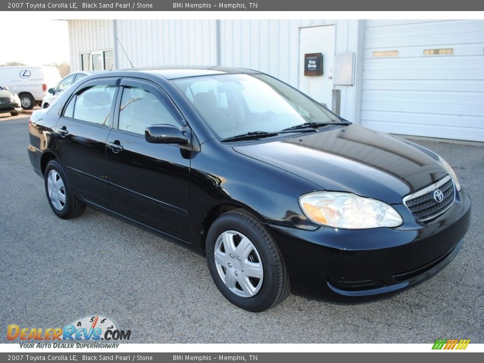 2007 Toyota Corolla LE Black Sand Pearl / Stone Photo #7