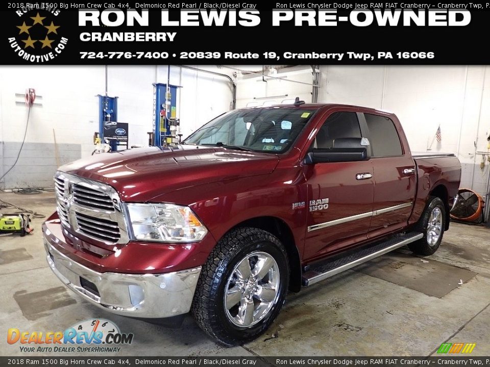 2018 Ram 1500 Big Horn Crew Cab 4x4 Delmonico Red Pearl / Black/Diesel Gray Photo #1