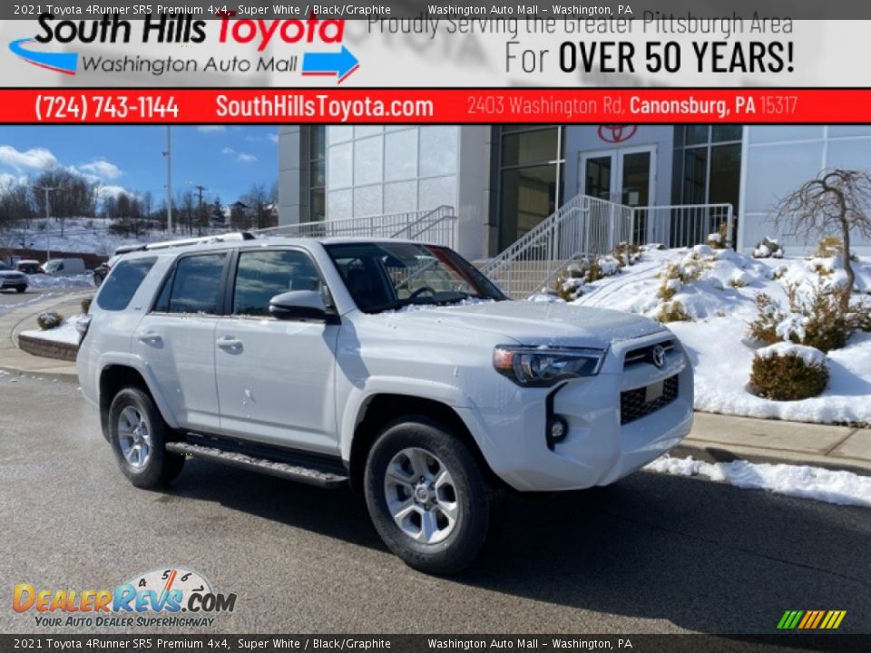 2021 Toyota 4Runner SR5 Premium 4x4 Super White / Black/Graphite Photo #1