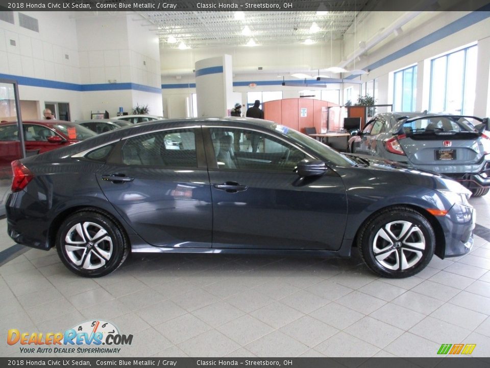 2018 Honda Civic LX Sedan Cosmic Blue Metallic / Gray Photo #4