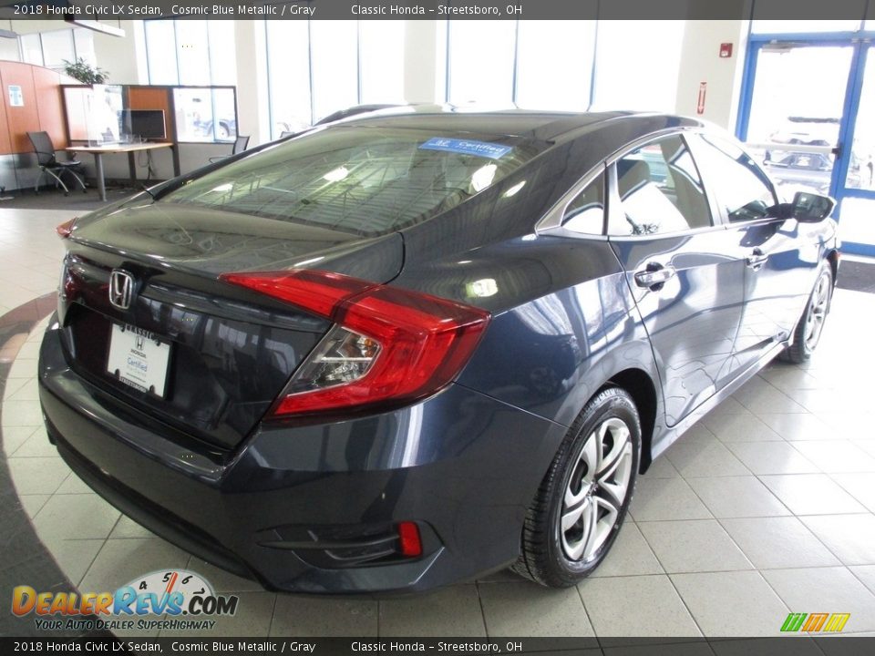 2018 Honda Civic LX Sedan Cosmic Blue Metallic / Gray Photo #7